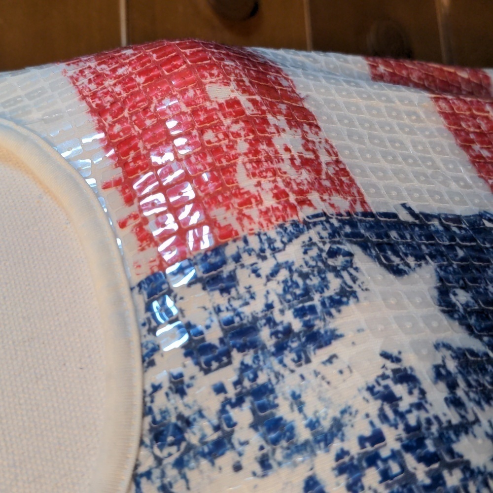 AMERICAN FLAG Sequin red white & blue festival tank 1X USA 4th Of July - Picture 9 of 13